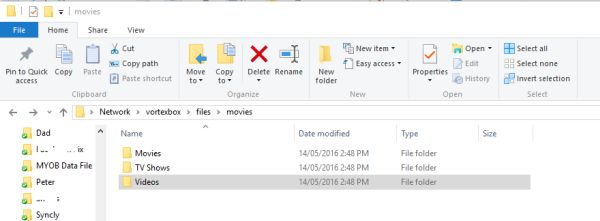 Folders inside movies folder